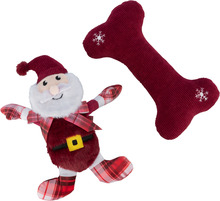 Jõulukinkekomplekt koertele Trixie Xmas, plüüs, 30 cm, valge/punane
