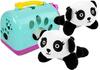 Pehme mänguasi Lean Toys väike panda koos transpordikastiga