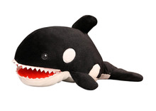 Pehme mänguasi mõõkvaal Lean Toys Orca, valge/must, 30 cm
