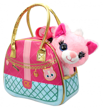 Pehme mänguasi Cutekins, roosa kass kandekotiga, 35059