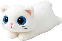 Pehme mänguasi kass Lean Toys, suurte silmadega, valge, 45 cm