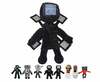 Pehme mänguasi HappyJoe Skibidi Toilet TV Man Titan, must, 25 cm