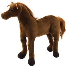 Pehme hobune Lean Toys, tumepruun, 40 cm x 37 cm