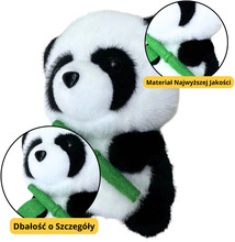 Pehme mänguasi Lean Toys panda bambusega, 18 cm