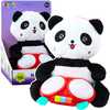 Pehme mänguasi Lean Toys panda trummidega, tuled, helid