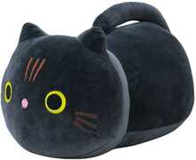Pehme mänguasi Lean Toys, kass pika sabaga, must, 40 cm