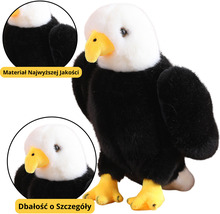 Pehme mänguasi kotkas Lean Toys, must-valge, 25 cm