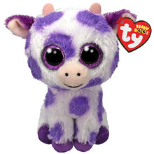 Pehme mänguasi TY Beanie Boos Ethel, lilla lehm, 15 cm