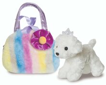 Pehme mänguasi koer Aurora Fancy Pals Puppy In Bag, 20 cm, valge/mitmevärviline