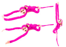 Pehme mänguasi Lean Toys ahvipoeg emaga, tumeroosa, 70 cm