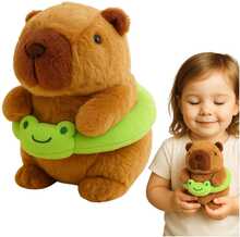 Pehme mänguasi Lean Toys Capybara päästerõngaga konn, 20 cm, pruun