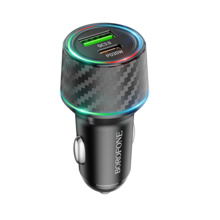 Autolaadija Borofone BZ21 Brilliant, USB/Type C, QC 3.0, PD, 48 W, must