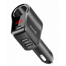 Autolaadija Swissten, 1 x USB-C PD, 2 x USB-A, LED