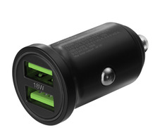 Autolaadija Deltaco USB-CAR128, 2 x USB-A, 36 W, must
