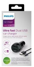 Autolaadija Philips DLP2357U, 2 x USB-A, 3.1 A, must