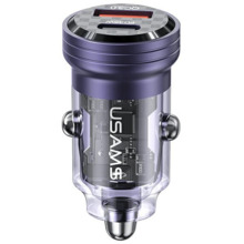 Autolaadija USAMS C35, USB/USB-C, 45 W, lilla