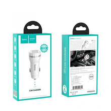 Autolaadija Hoco Z27, USB + lightning, 5V 2.4A, valge