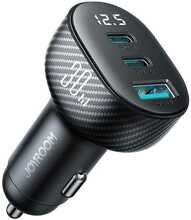 Autolaadija Joyroom JR-CCD04, 2 x USB-C/USB-A, 30 W, must