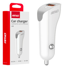 Autolaadija Amio AMiO-03873, USB-A, 2.1 A, 12-24 V