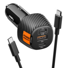 Autolaadija Spigen Essential EV1133, 3-port, 113 W, must