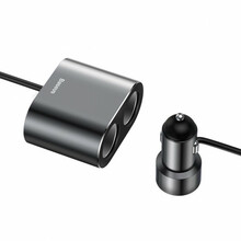 Autolaadija Baseus CRDYQ-01, 2 x USB, 3.1 A, 80 W, must/hõbe