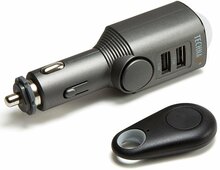 Autolaadija Technaxx TX-100, 2 x USB, must, signalisatsiooniga