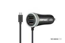 Autolaadija Amio PCH PRO-01, 2 x USB, 2.4 A, 12-24 V, must