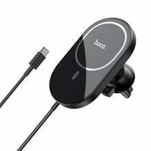 Autolaadija Hoco CA90, MagSafe, Qi Wireless, 15 W, must