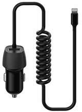 Autolaadija Platinet PLCRSL, USB-A + Lightning, 3.4 A, must