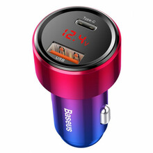 Autolaadija Baseus Magic CCMLC20C-09, USB/USB-C, 45 W, punane/sinine