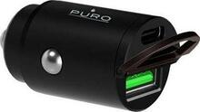 Autolaadija Puro FCMCHUSBAC30WBLK, 1 x USB-A, 1 x USB-C, PD, 30 W, must