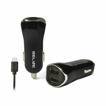 Autolaadija Beline AZBINTLBELI0005, 2 x USB + USB-C, 2.1 A, must