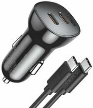 Autolaadija Choetech TC0008, 2 x USB-C, 40 W, must