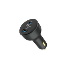 Autolaadija Gembird 2-port, 65 W, must