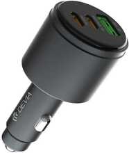Autolaadija Devia Extreme Metal, 1 x USB, 2 x USB-C, 116 W, must