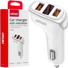 Autolaadija Amio AMiO-03887, 2 x USB-A, 3.1 A, 12-24 V