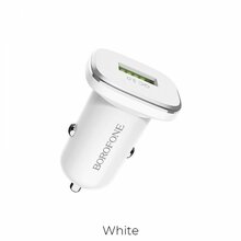 Autolaadija Borofone BZ12A, Quick Charge 3.0, 3 A, valge