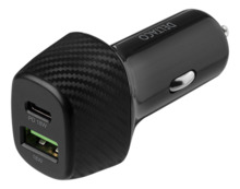 Autolaadija DELTACO USBC-CAR120, 1 x USB-C, 1 x USB-A, 36 W, must