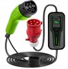 Elektriauto mobiilne laadija Qoltec 52468 2in1 Type2 SCHUKO, 3.5 kW, 230 V, LCD, kaasaskantav, 5 m