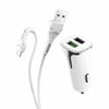 Autolaadija HOCO Z31, 2 x USB, QC 3.0, 3.4 A, valge