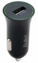 Autolaadija Bullet BCC2,4AN, USB, 2.4 A, 12 W, must