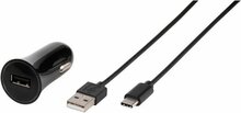 Autolaadija Vivanco 38669, USB-C, 3 A, 1 m, must