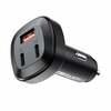 Autolaadija Acefast B3, 2 x USB-C + USB-A, 66 W, must