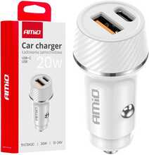 Autolaadija Amio AMiO-03878, USB-A/USB-C, 20 W, 12-24 V