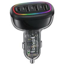 Autolaadija Usams CC170CC01, 1 x USB-C, 3 x USB-A, 48 W, must