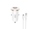 Autolaadija XO CC56, 1 x USB, 1 x USB-C, PD, QC, 30 W, valge