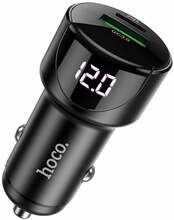Autolaadija Hoco Z42, USB/USB-C, PD 20 W, QC 3.0, must