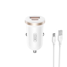Autolaadija XO CC56, 1 x USB, 1 x USB-C, PD, QC, 30 W, valge