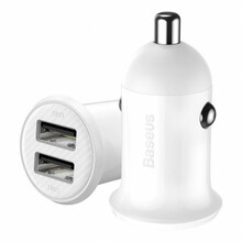 Autolaadija Baseus Grain Pro CCALLP-02, 2 x USB, 4.8 A, valge