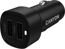 Autolaadija Canyon OnDrive 24 CNE-CCABR2AA, 2 x USB-A, 24 W, must